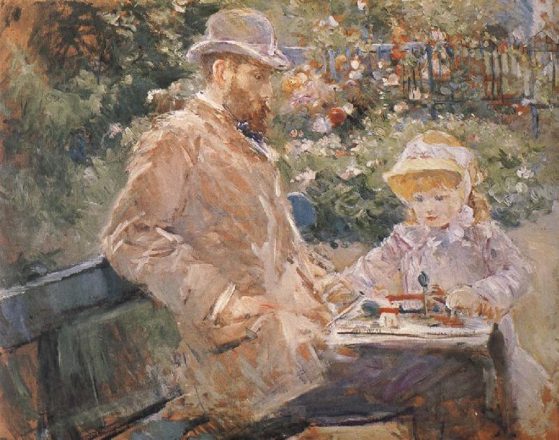 Berthe Morisot Manet and his daughter